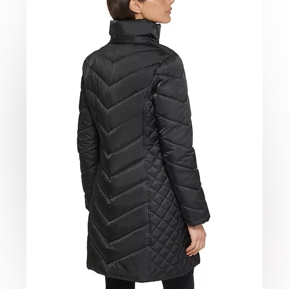 Kenneth Cole Faux-Fur-Trim Hooded Puffer Coat - Picture 9 of 12